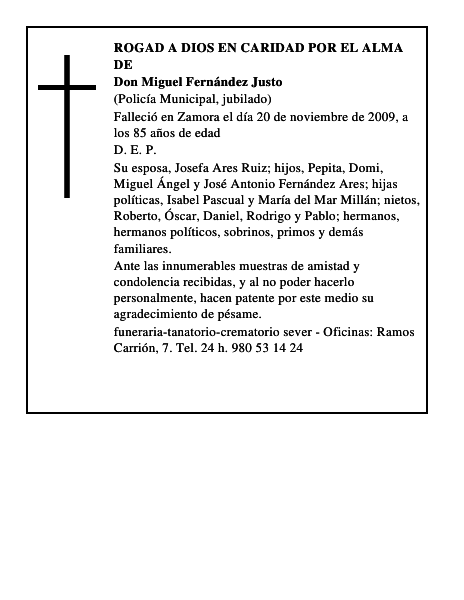 Don Miguel Fernández Justo