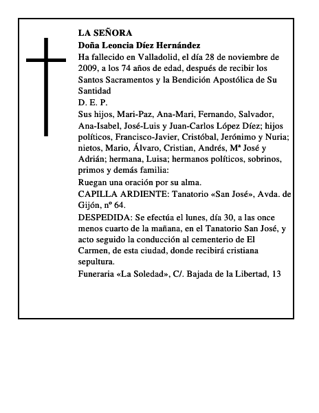 Doña Leoncia Díez Hernández