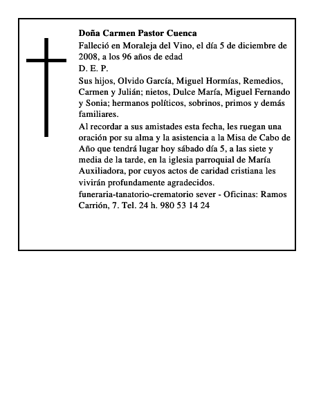 Doña Carmen Pastor Cuenca
