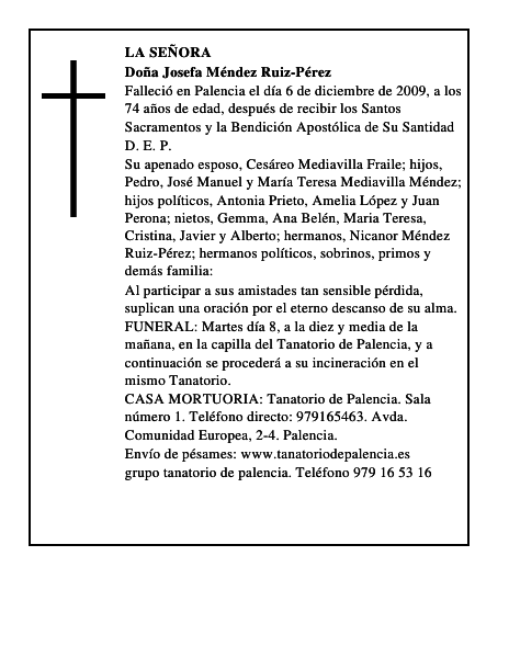 Doña Josefa Méndez Ruiz-Pérez