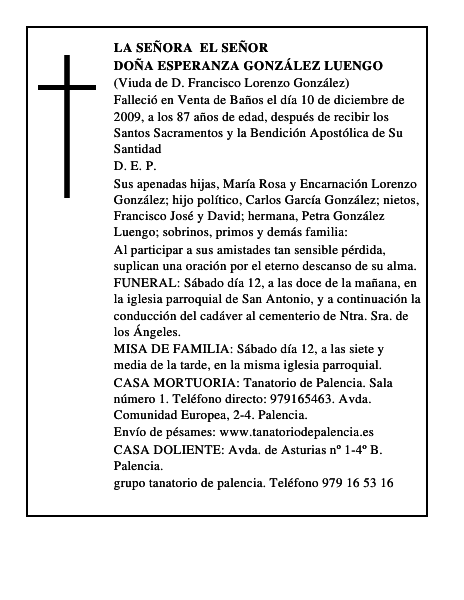 Doña Esperanza González Luengo