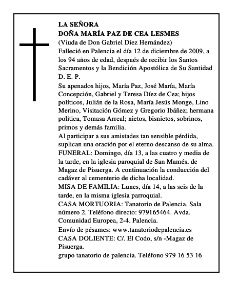 Doña María Paz de Cea Lesmes