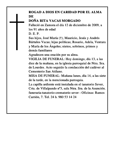 Doña Rita Vacas Morgado