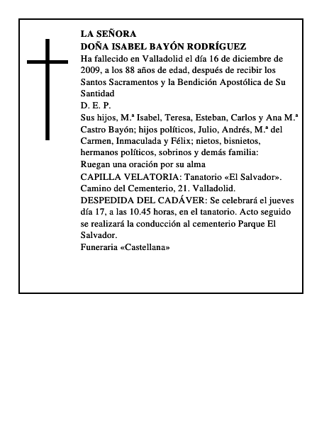 Doña Isabel Bayón Rodríguez