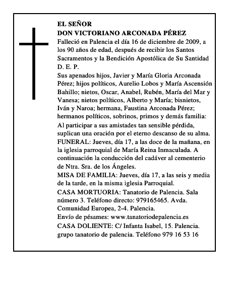 Don Victoriano Arconada Pérez