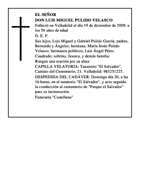 Don Luis Miguel Pulido Velasco