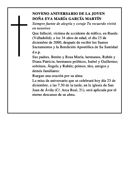Doña Eva María García Martín