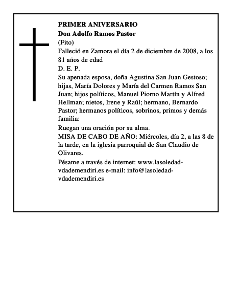 Don Adolfo Ramos Pastor