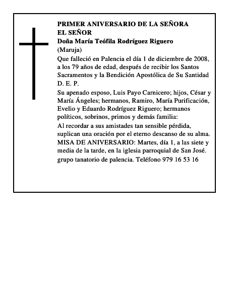 Doña María Teófila Rodríguez Riguero