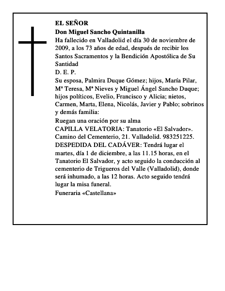 Don Miguel Sancho Quintanilla