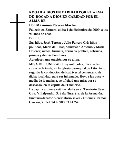 Don Maximino Ferrero Martín