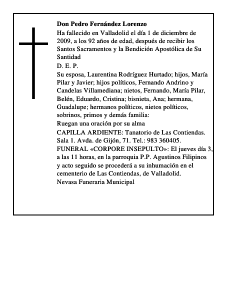 Don Pedro Fernández Lorenzo