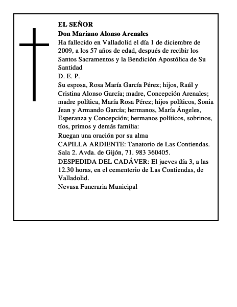 Don Mariano Alonso Arenales