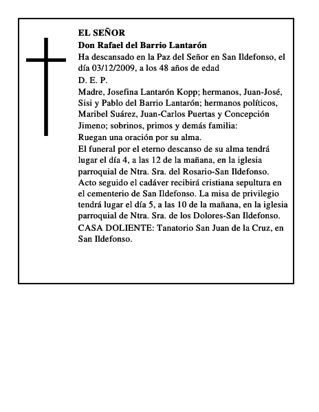 Don Rafael del Barrio Lantarón