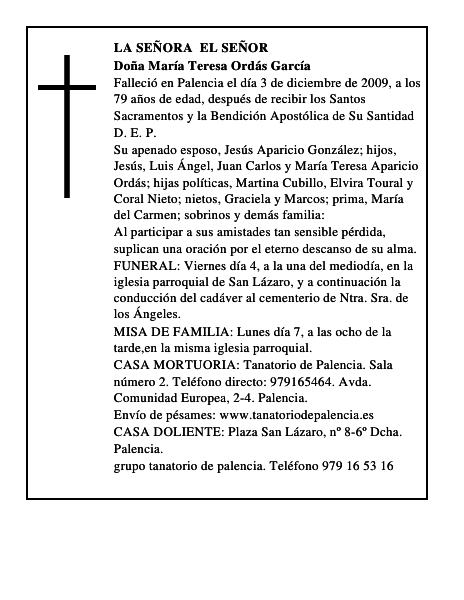 Doña María Teresa Ordás García