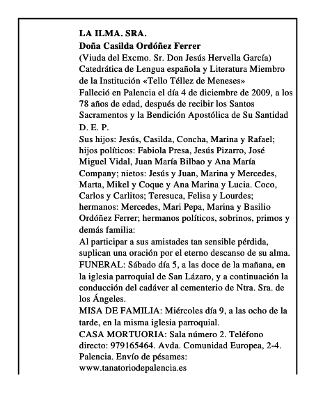 Doña Casilda Ordóñez Ferrer