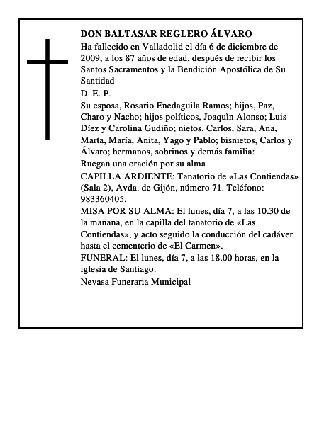 Don Baltasar Reglero Álvaro