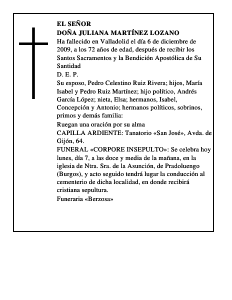 Doña Juliana Martínez Lozano