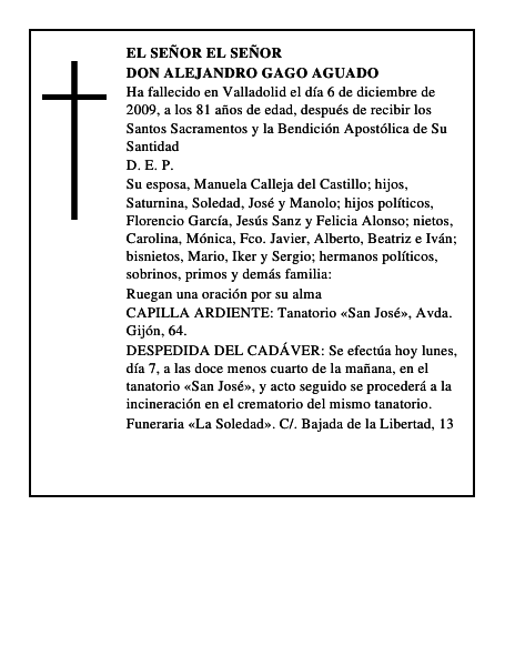 Don Alejandro Gago Aguado