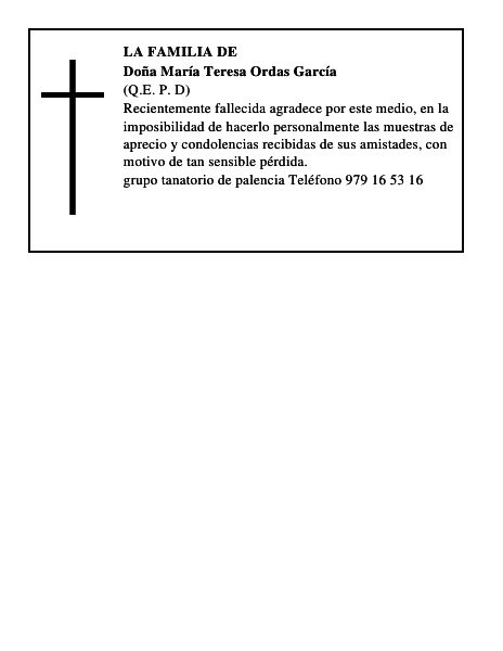 Doña María Teresa Ordas García