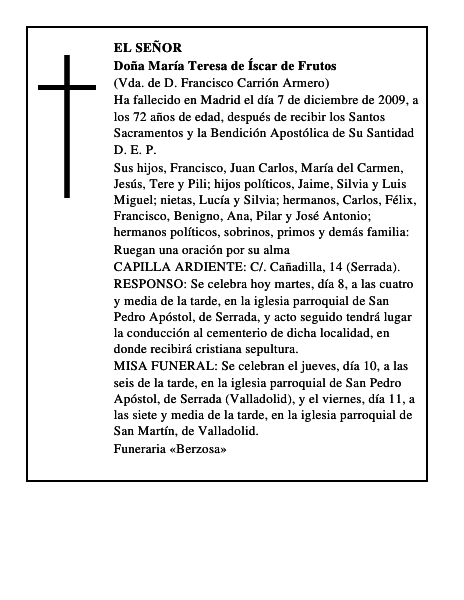 Doña María Teresa de Íscar de Frutos