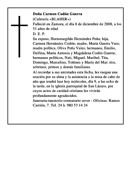 Doña Carmen Codón Guerra