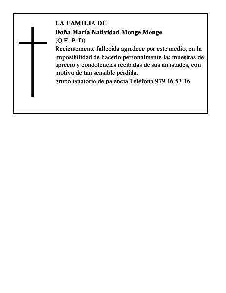 Doña María Natividad Monge Monge