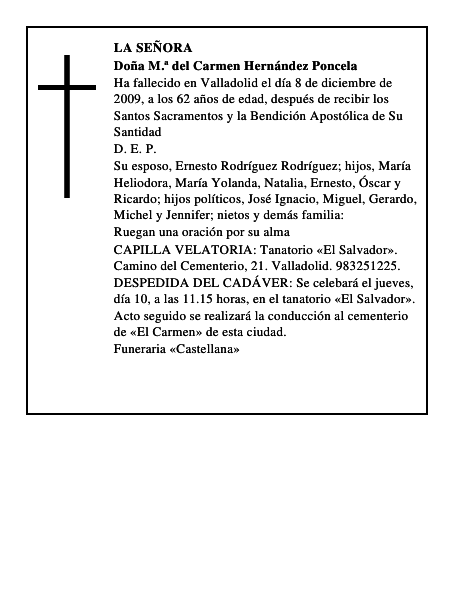 Doña M.ª del Carmen Hernández Poncela