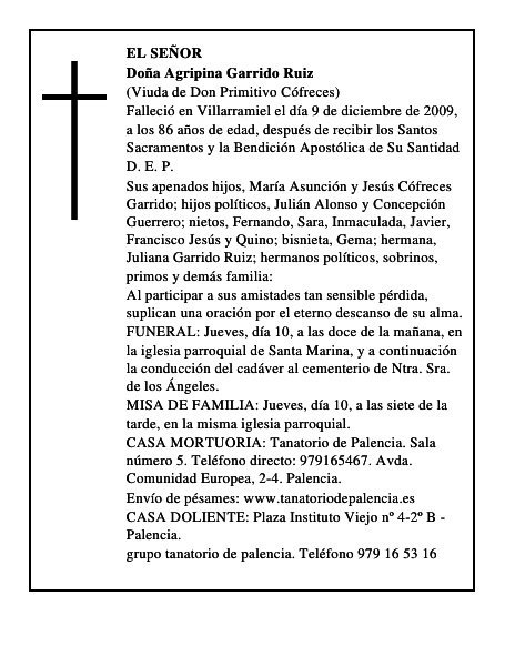 Doña Agripina Garrido Ruiz
