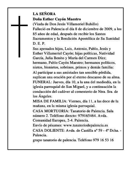 Doña Esther Cayón Maestro
