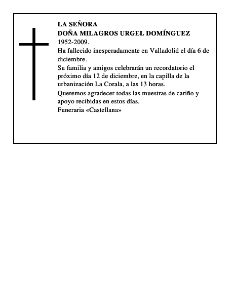 Doña Milagros Urgel Domínguez