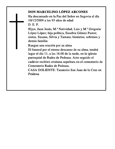 Don Marcelino López Arcones
