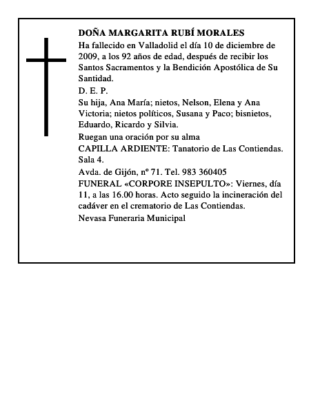 Doña Margarita Rubí Morales
