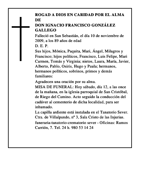 Don Ignacio Francisco González Gallego