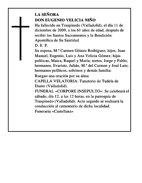 Don Eugenio Velicia Niño