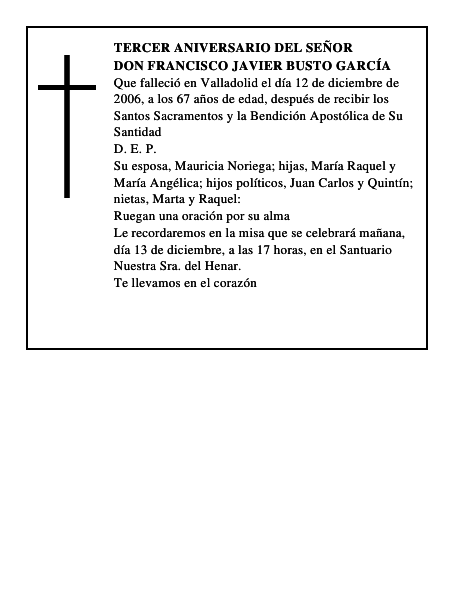 Don Francisco Javier Busto García