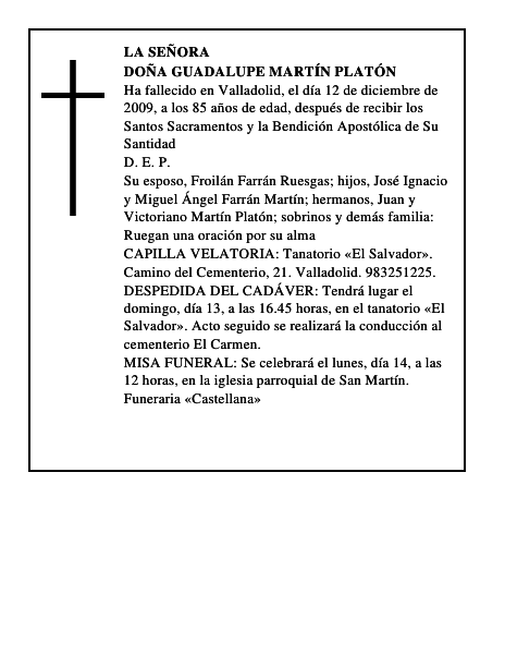 Doña Guadalupe Martín Platón
