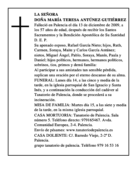 Doña María Teresa Antúnez Gutiérrez