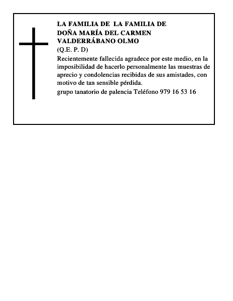 Doña María del Carmen Valderrábano Olmo