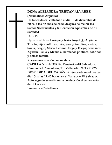 Doña Alejandra Tristán Álvarez