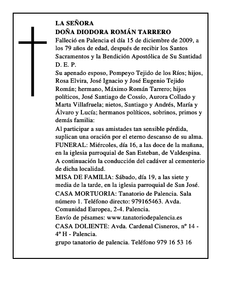 Doña Diodora Román Tarrero