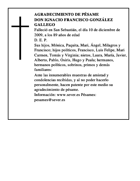 Don Ignacio Francisco González Gallego