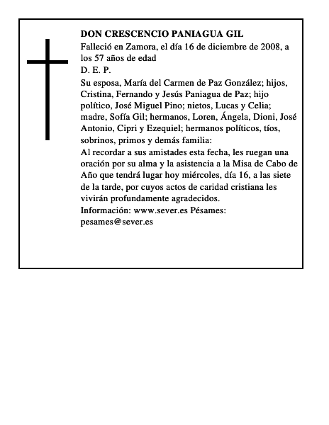 Don Crescencio Paniagua Gil