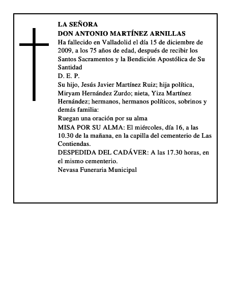 Don Antonio Martínez Arnillas