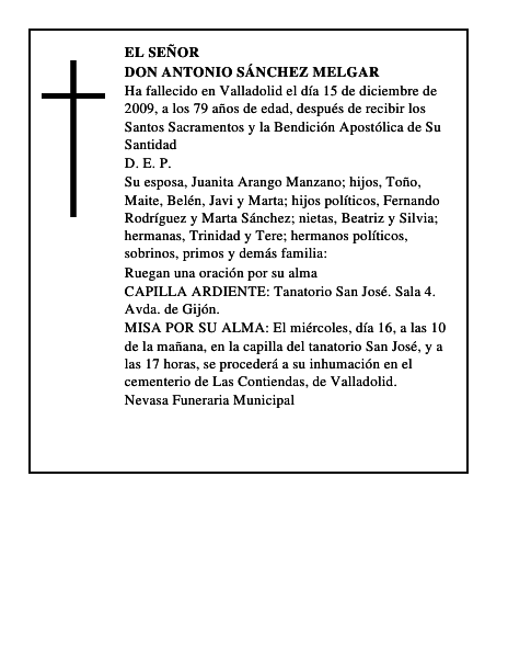 Don Antonio Sánchez Melgar