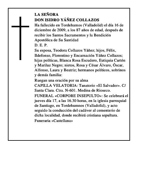 Don Isidro Yáñez Collazos