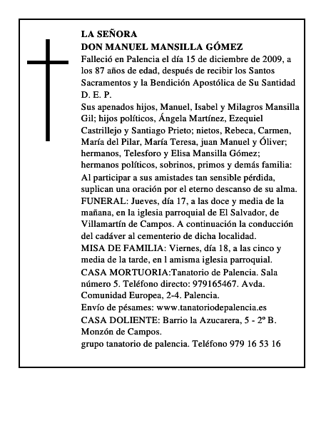Don Manuel Mansilla Gómez