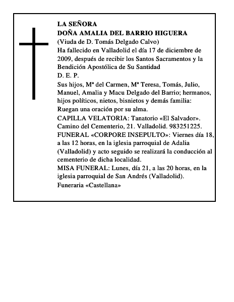 Doña Amalia del Barrio Higuera