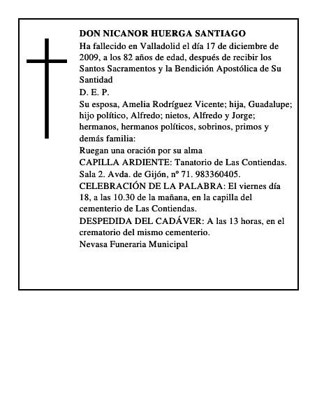 Don Nicanor Huerga Santiago