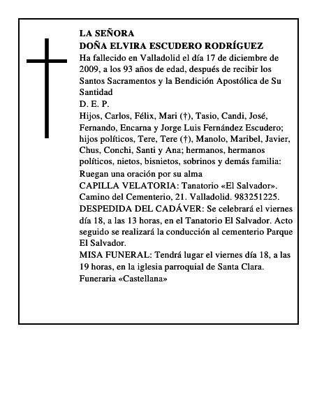 Doña Elvira Escudero Rodríguez